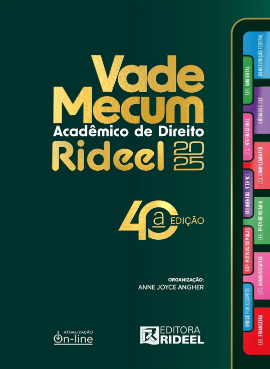 Vade Mecum Acadêmico de Direito Rideel 2025 Anne Joyce Angher #muitoslivros https://muitoslivros.com.br/